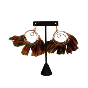 Copper Kente Cloth Earrings